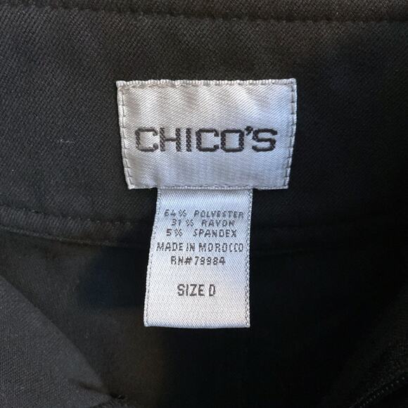 CHICO'S High Rise Straight Leg Pants Basic Black Pants Size 0 (4-6)Career Work - Picture 3 of 10